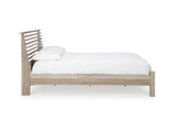 Hasbrick Tan Queen Slat Panel Bed
