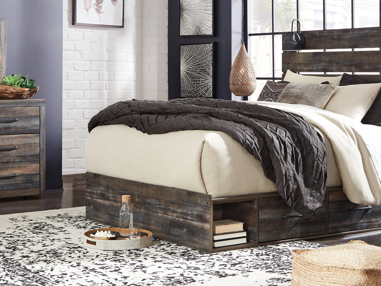Drystan Multi King Panel Bed With Storage, Dresser, Mirror And Nightstand