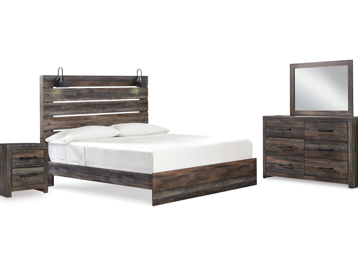 Drystan Multi King Panel Bed, Dresser, Mirror, And Nightstand