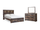Drystan Multi Full Bookcase Storage Bed, Dresser And Mirror
