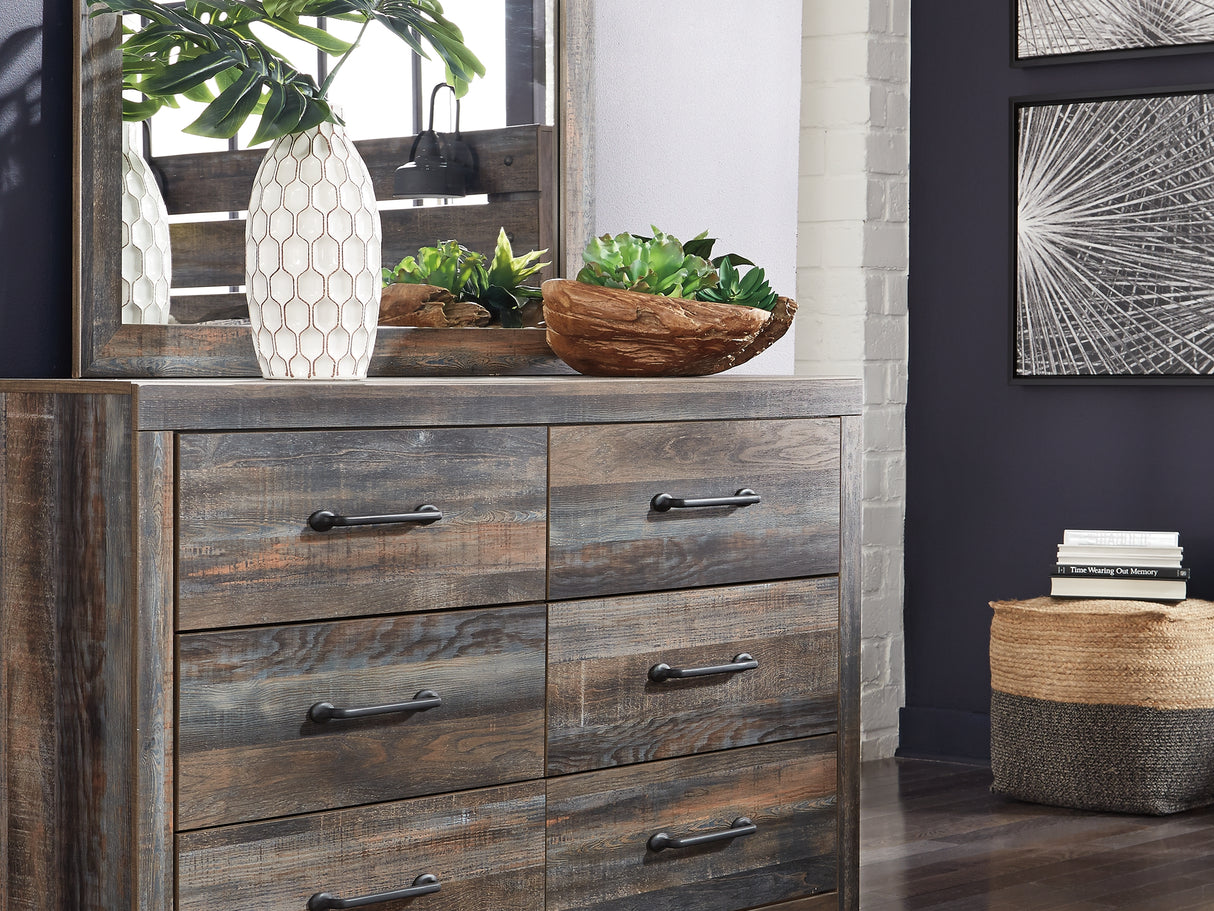 Drystan Multi King Panel Bed, Dresser, Mirror, And Nightstand