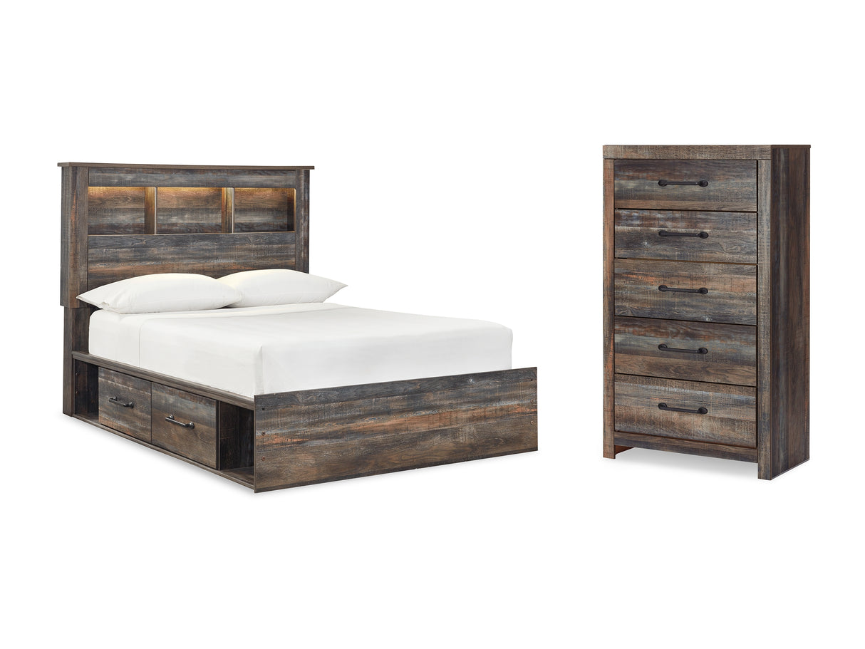 Drystan Multi Full Bookcase Storage Bed And Chest