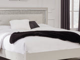 Zyniden Silver King Upholstered Panel Bed, Dresser And Mirror