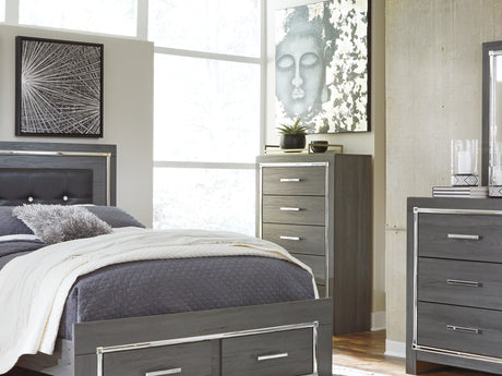 Lodanna Gray Queen Panel Bed With 2 Storage Drawers