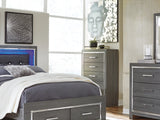 Lodanna Gray Queen Panel Storage Bed, Dresser, Mirror, Chest And Nightstand