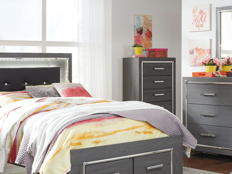 Lodanna Gray Full Panel Bed With 2 Storage Drawers