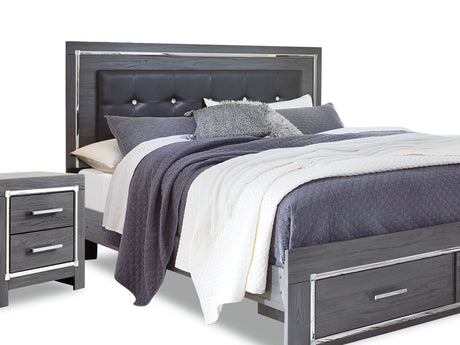 Lodanna Gray King Upholstered Storage Bed, Dresser, Mirror, Chest, And Nightstand