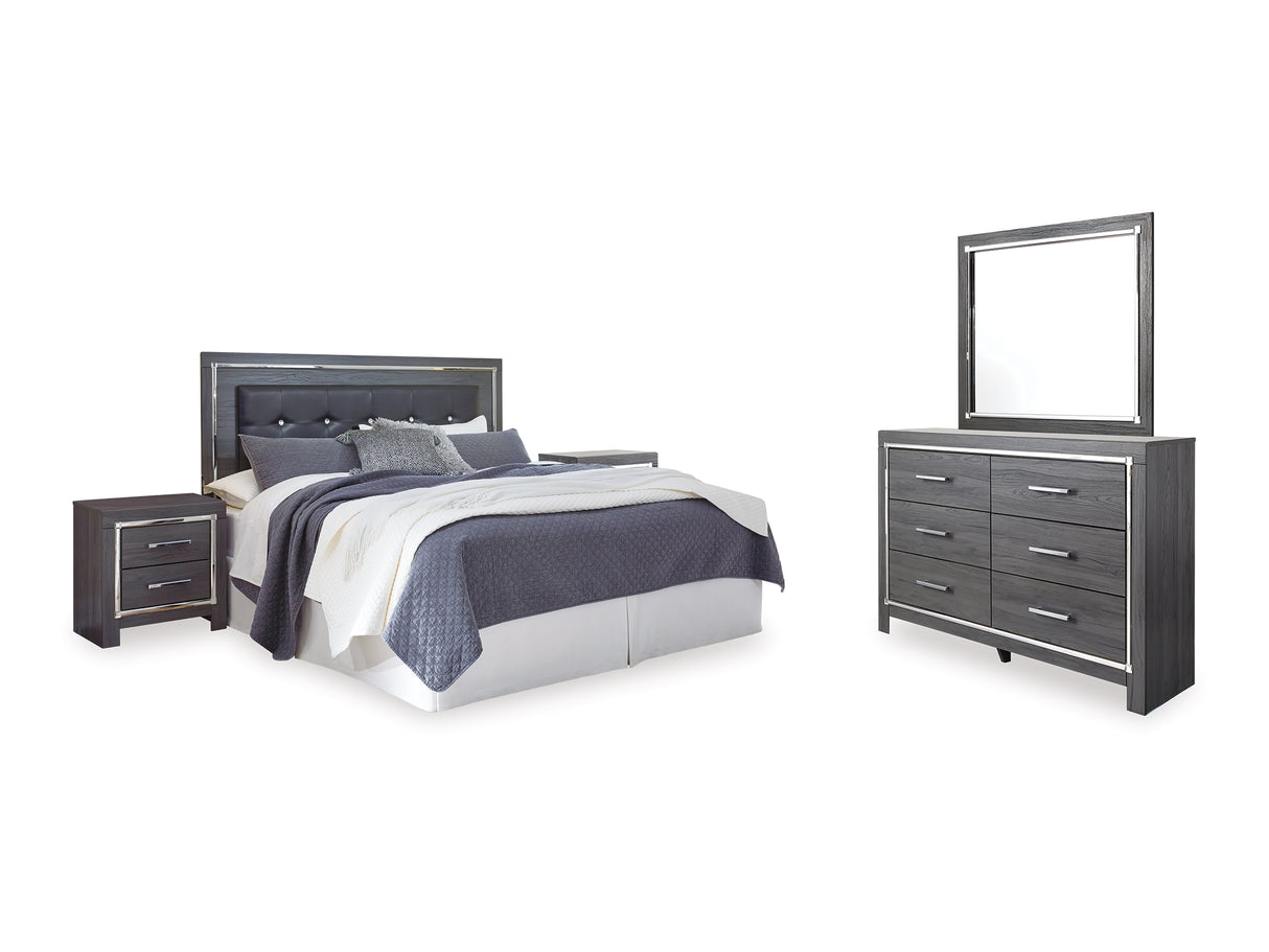 Lodanna Gray King/Cal King Panel Headboard, Dresser, Mirror And 2 Nightstands