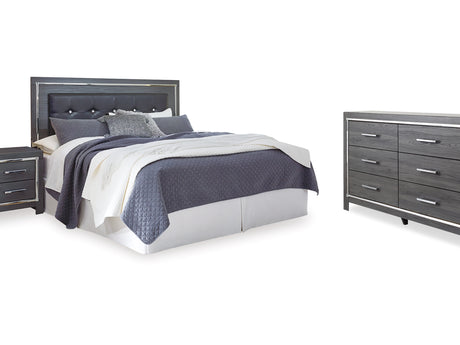 Lodanna Gray King/Cal King Panel Headboard, Dresser And Nightstand