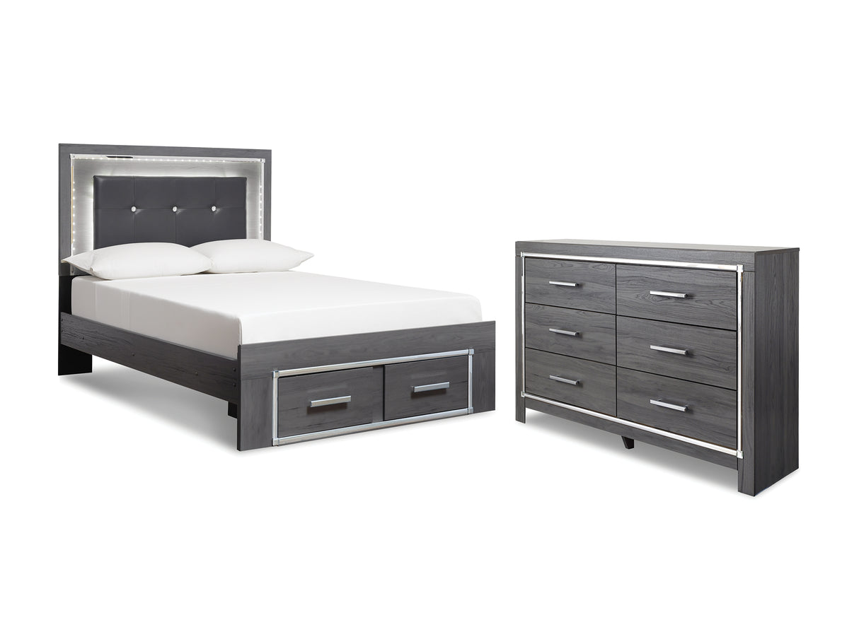 Lodanna Gray Full Panel Storage Bed And Dresser