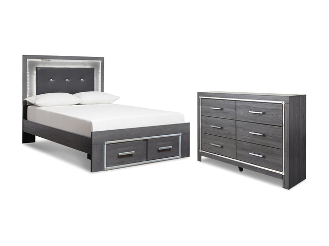 Lodanna Gray Full Panel Storage Bed And Dresser