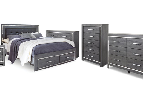 Lodanna King Storage Bed, 2 Dressers, Cheat And Nightstand