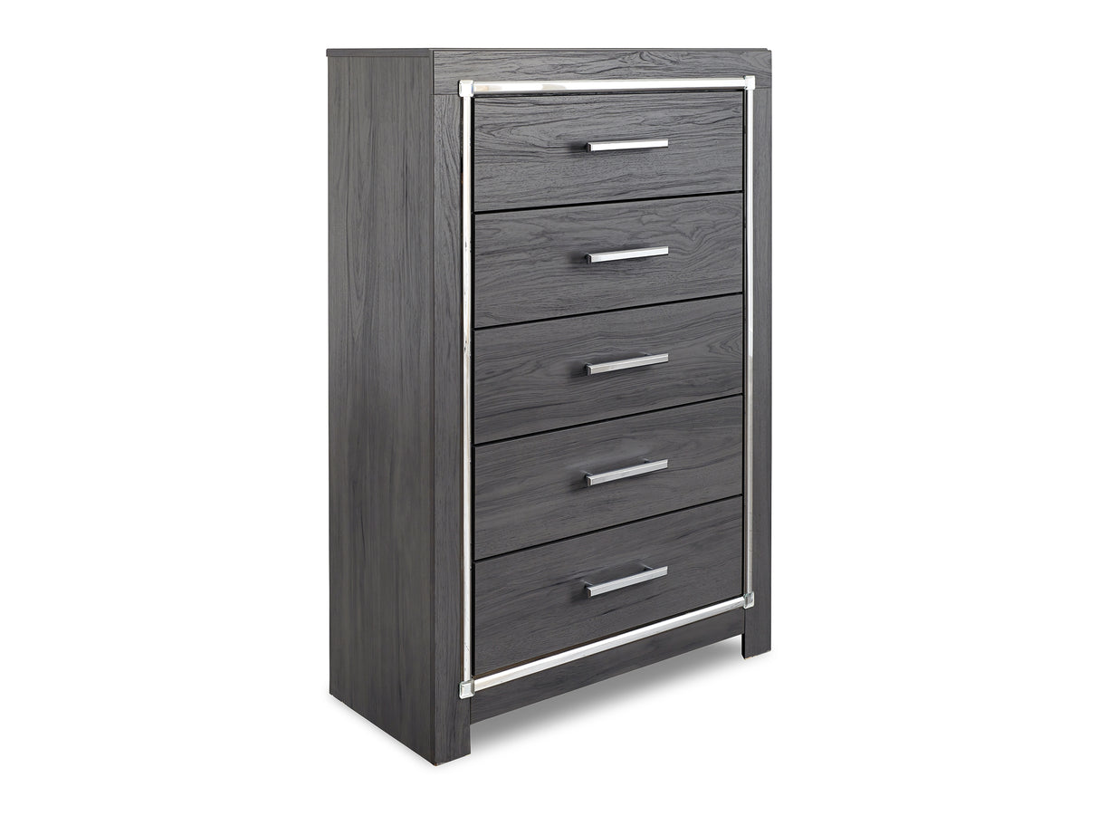Lodanna Gray Queen Panel Bed, Dresser, Mirror, Chest And 2 Nightstands
