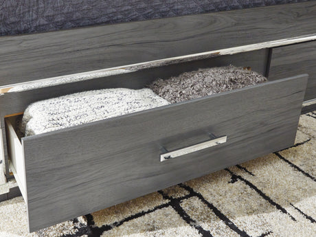 Lodanna Gray Full Panel Bed With 2 Storage Drawers