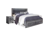 Lodanna Gray Queen Storage Bed And Nightstand