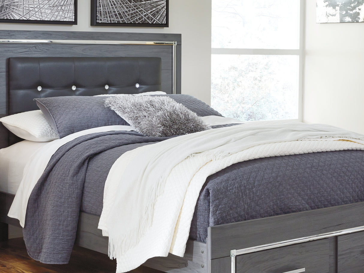 Lodanna Gray Queen Storage Bed And Nightstand