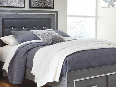 Lodanna Gray Queen Storage Bed And Nightstand