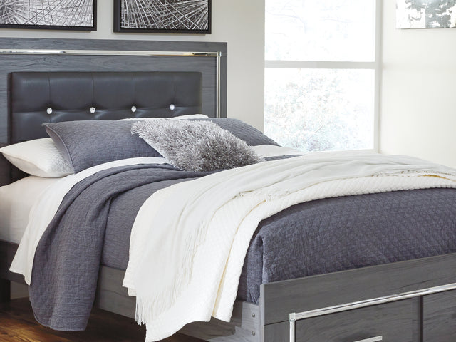 Lodanna Gray Queen Storage Bed And Nightstand
