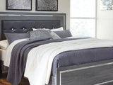 Lodanna Gray King Upholstered Panel Bed, Dresser And Nightstand