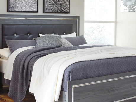 Lodanna Gray King Upholstered Panel Bed, Dresser And Nightstand