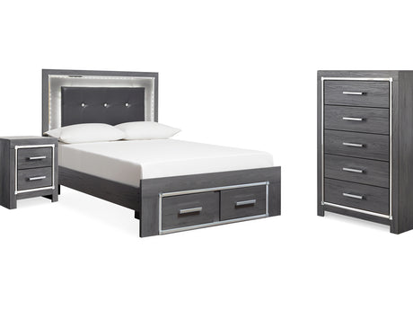 Lodanna Gray Full Storage Bed, Chest And Nightstand