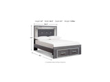 Lodanna Gray Full Storage Bed, Chest And Nightstand