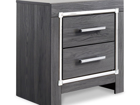 Lodanna Gray King Upholstered Storage Bed, Dresser, Mirror, Chest, And Nightstand