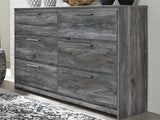 Baystorm Gray Dresser, Mirror And 2 Nightstands