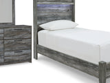 Baystorm Gray Twin Panel Bed, Dresser And Mirror