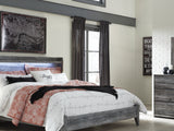 Baystorm Gray King Panel Bed, Dresser, Mirror, And Nightstand
