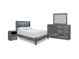 Baystorm Gray Full Panel Bed, Dresser, Mirror And Nightstand