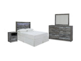 Baystorm Gray Full Panel Bed Headboard, Dresser, Mirror And Nightstand