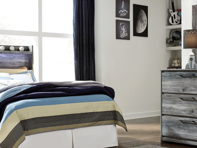 Baystorm Gray Full Panel Bed Headboard, Dresser, Mirror And Nightstand