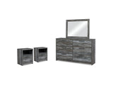 Baystorm Gray Dresser, Mirror And 2 Nightstands