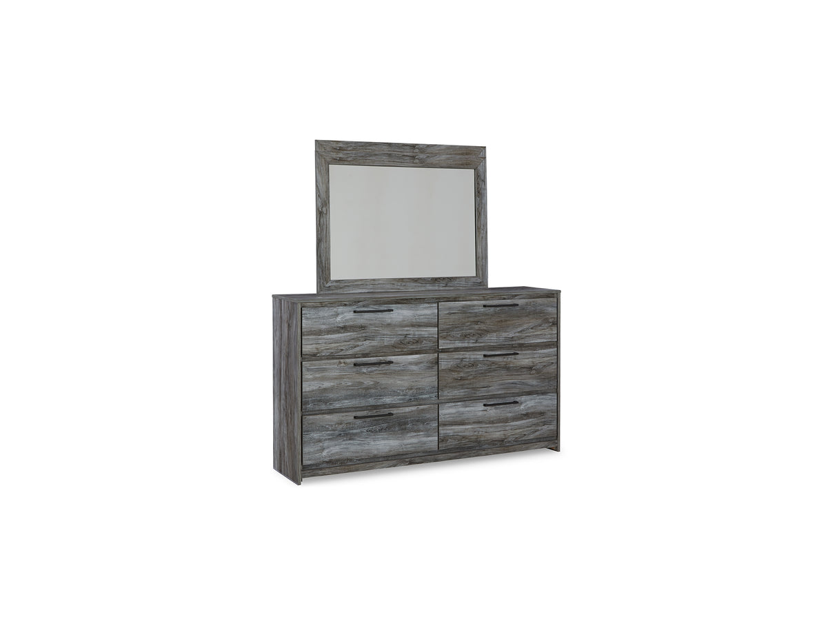 Baystorm Gray Full Panel Bed Headboard, Dresser, Mirror And Nightstand