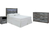 Baystorm Gray Full Panel Headboard, Dresser And Nightstand