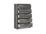 Baystorm Gray King Panel Bed, Dresser, Mirror And Chest