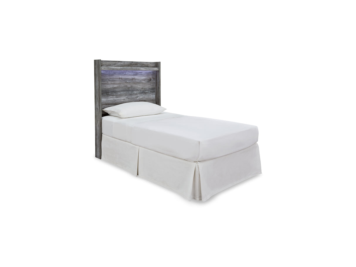 Baystorm Gray Twin Panel Headboard Bed, Dresser, Mirror And Nightstand