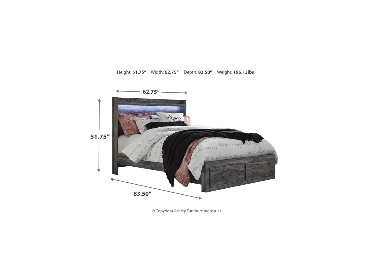 Baystorm Gray Queen Panel Storage Bed, Dresser And Nightstand