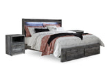 Baystorm Gray King Panel Storage Bed And 2 Nightstands