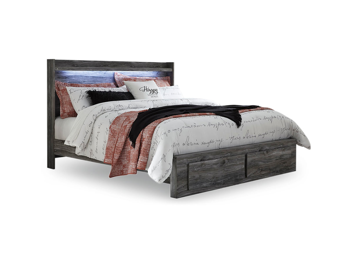 Baystorm Gray King Storage Bed, Dresser And 2 Nightstands