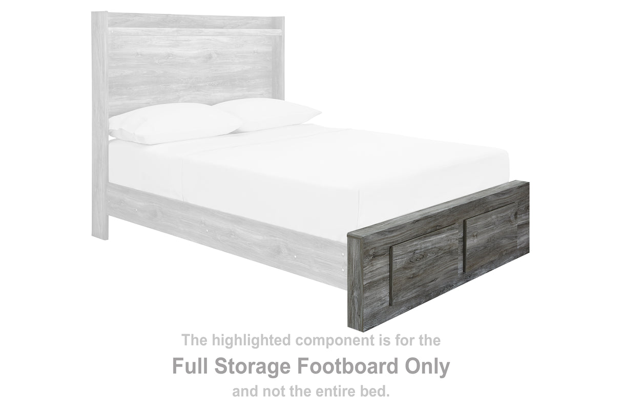 Baystorm Gray Full Storage Footboard