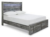 Baystorm Gray Full Panel Bed With 2 Storage Drawers
