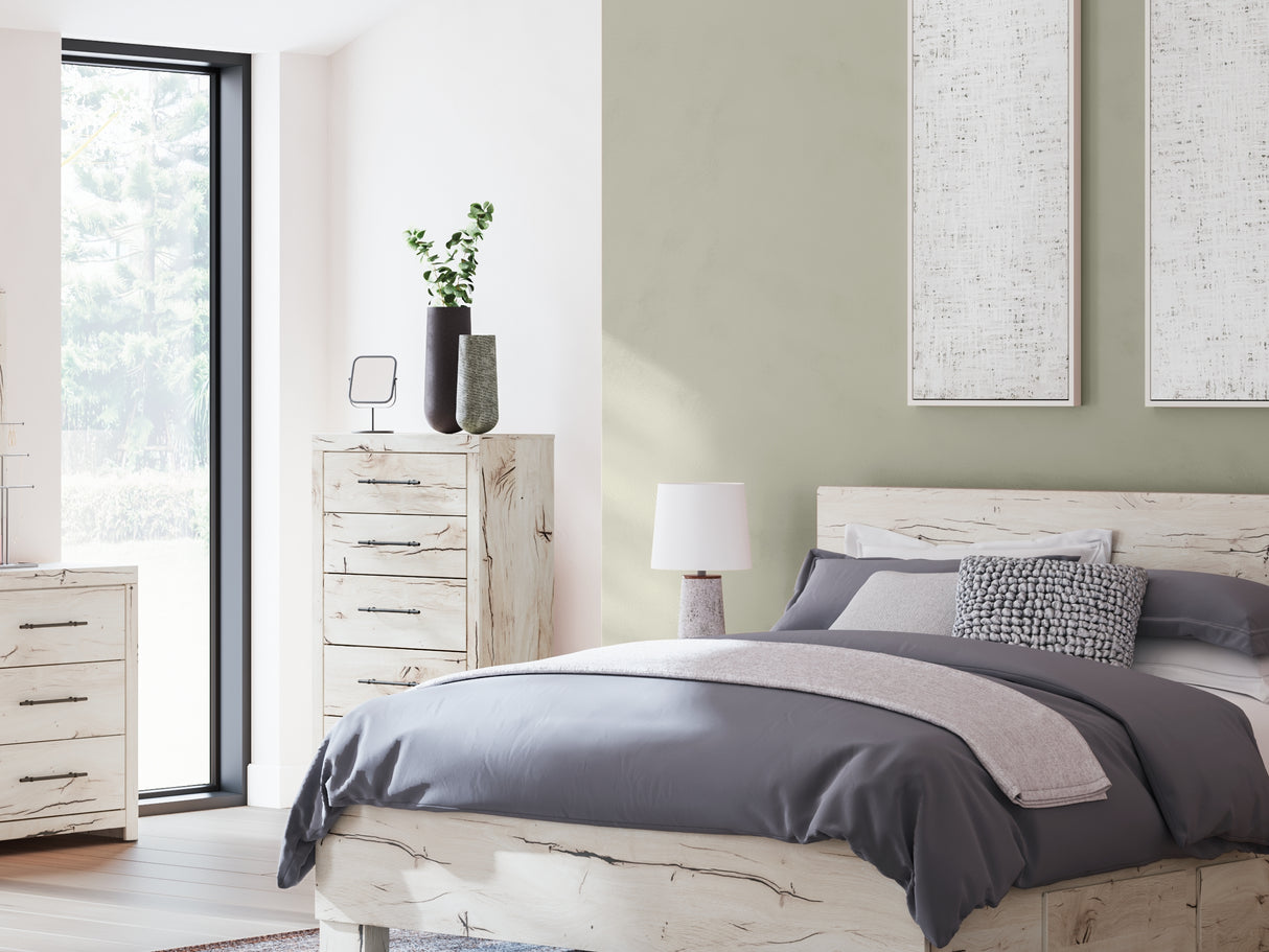 Lawroy Light Natural King Panel Bed With Storage