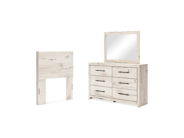 Lawroy Light Natural Twin Panel Headboard, Dresser And Mirror