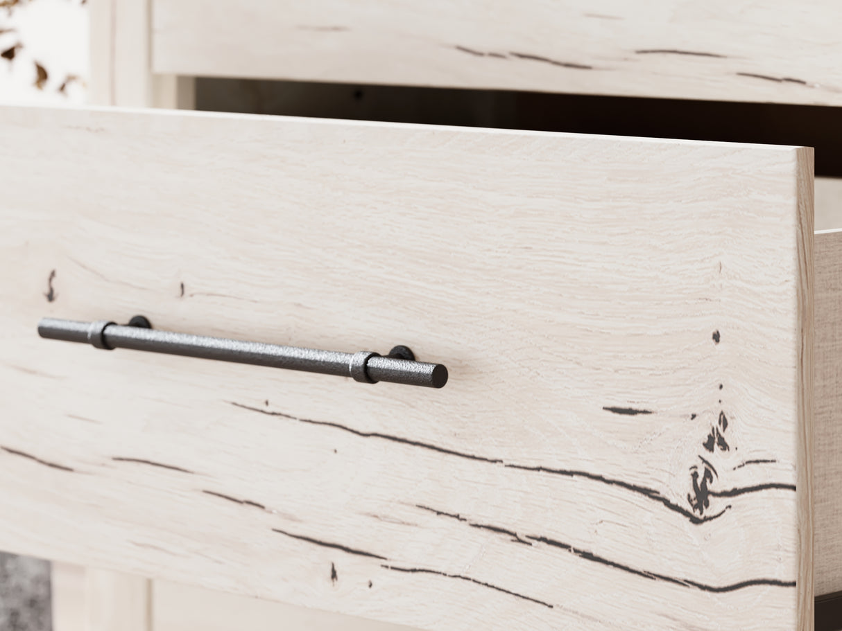 Lawroy Light Natural Full Panel Headboard, Dresser And Mirror