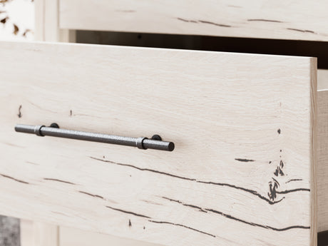 Lawroy Light Natural Full Panel Headboard, Dresser And Mirror