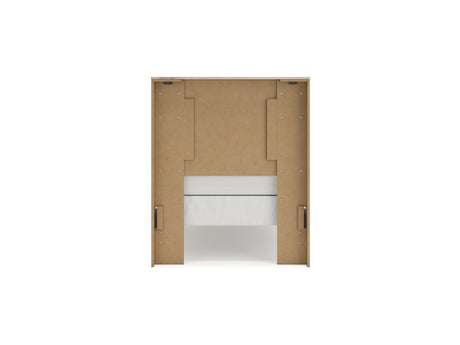 Lawroy Light Natural Twin Panel Bed, Dresser And Mirror