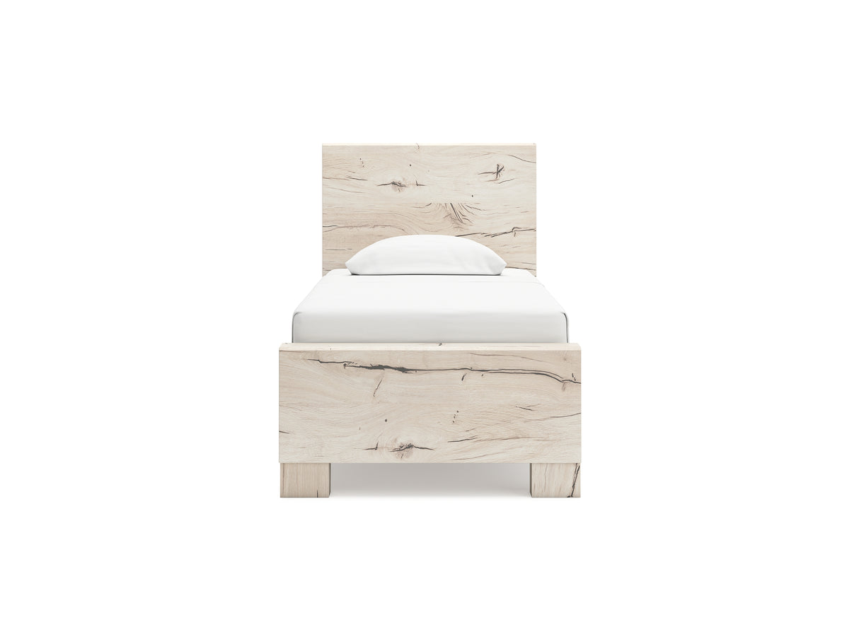 Lawroy Light Natural Twin Panel Bed, Dresser And Mirror