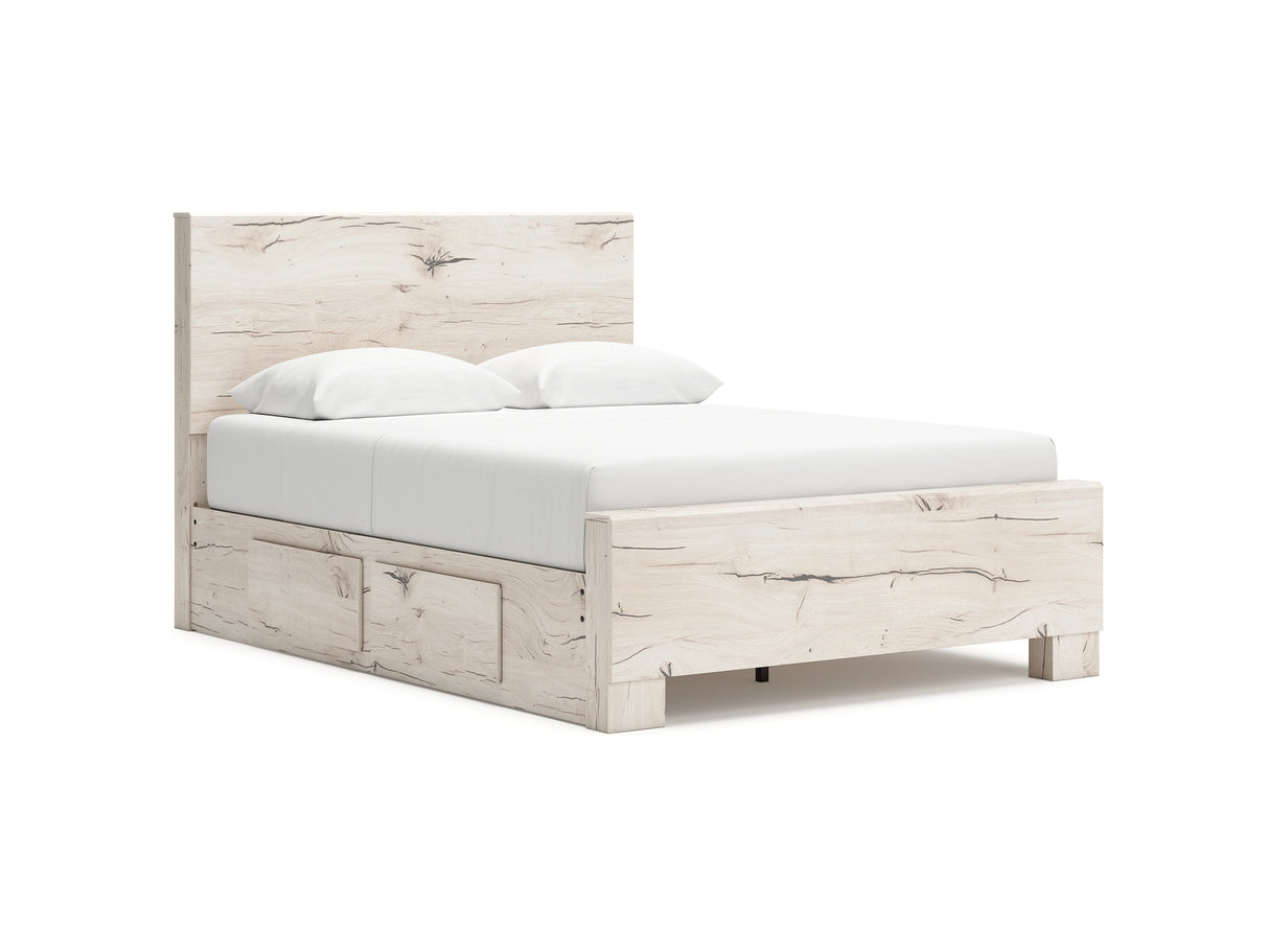 Lawroy Light Natural Queen Panel Bed With Storage